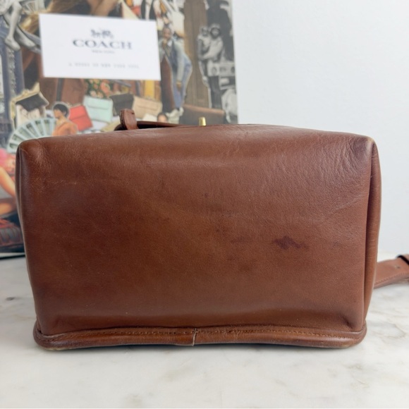 Vintage Coach British Tan Leather Backpack 9960 Purse Bag Daypack - Picture 7 of 13